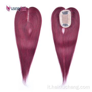 Topper per capelli da 6*9 cm di seta Brasilian Vergine Human Hair Womens Topper per le donne